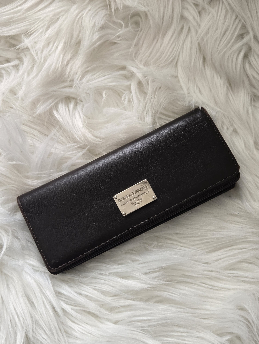 Vintage Dolce & Gabbana Brown Genuine Leather Sunglasses Glasses Case